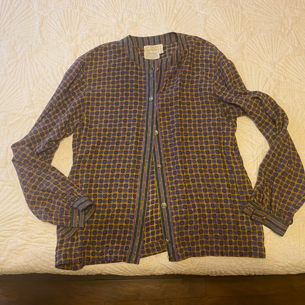 Sz. 12 Vintage Stanley Sherman silk blouse